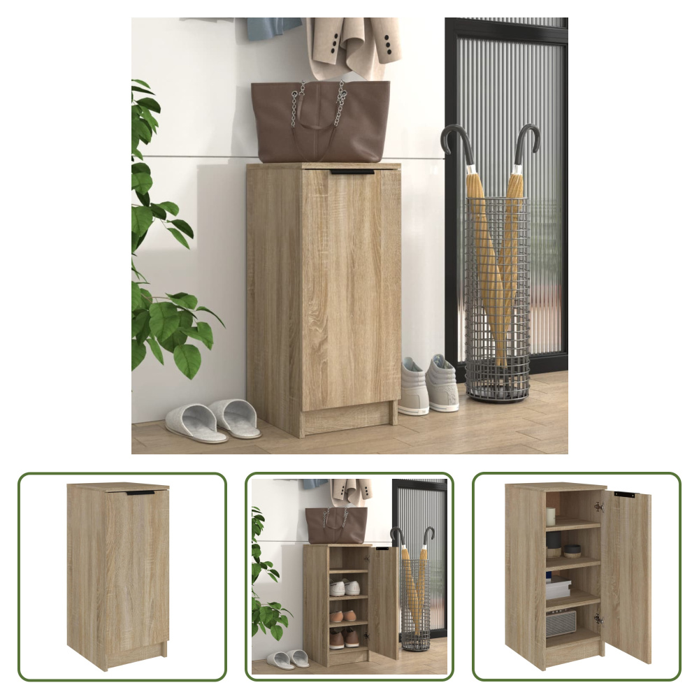The Living Store szafka na buty dąb sonoma 30x35x70 cm materiał drewnopochodny