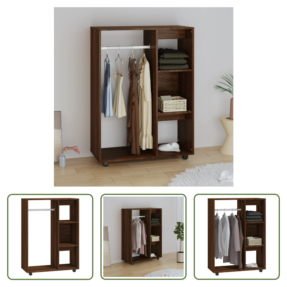 The Living Store Szafa dębowa brązowa 80x40x110 cm Materiał drewnopochodny