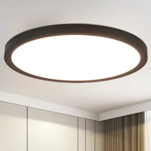 ZMH LED lampa sufitowa czarna płaska lampa sufitowa 24W 30CM okrągła sypialnia oświetlenie sufitowe lampa łazienkowa sufit IP44 4000K do łazienki kuchni przedpokoju