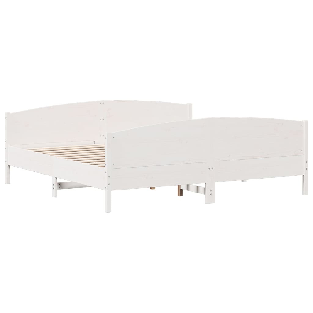 vidaXL Łóżko z litego drewna bez materaca białe 200x200 cm drewno sosnowe