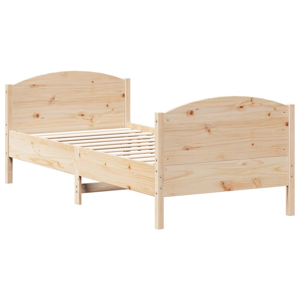 vidaXL Łóżko z litego drewna bez materaca 75x190 cm drewno sosnowe