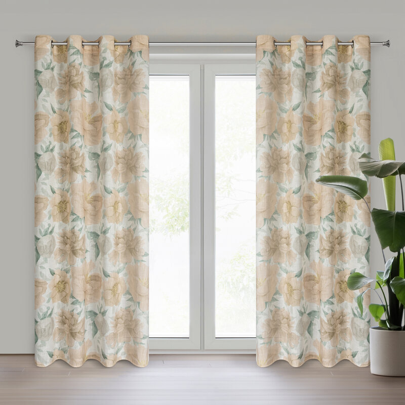 Zasłona oczkowa KARLA NAT RU 140x250 cm