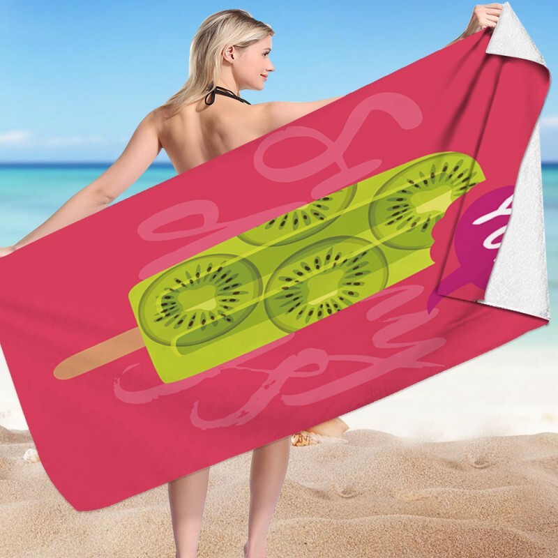 Ręcznik plażowy Carla Velpib czerwono-zielony 150 cm x 70 cm