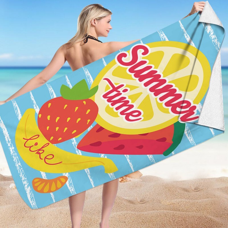 Ręcznik plażowy Carla Gnat niebieski jasny 150 cm x 70 cm