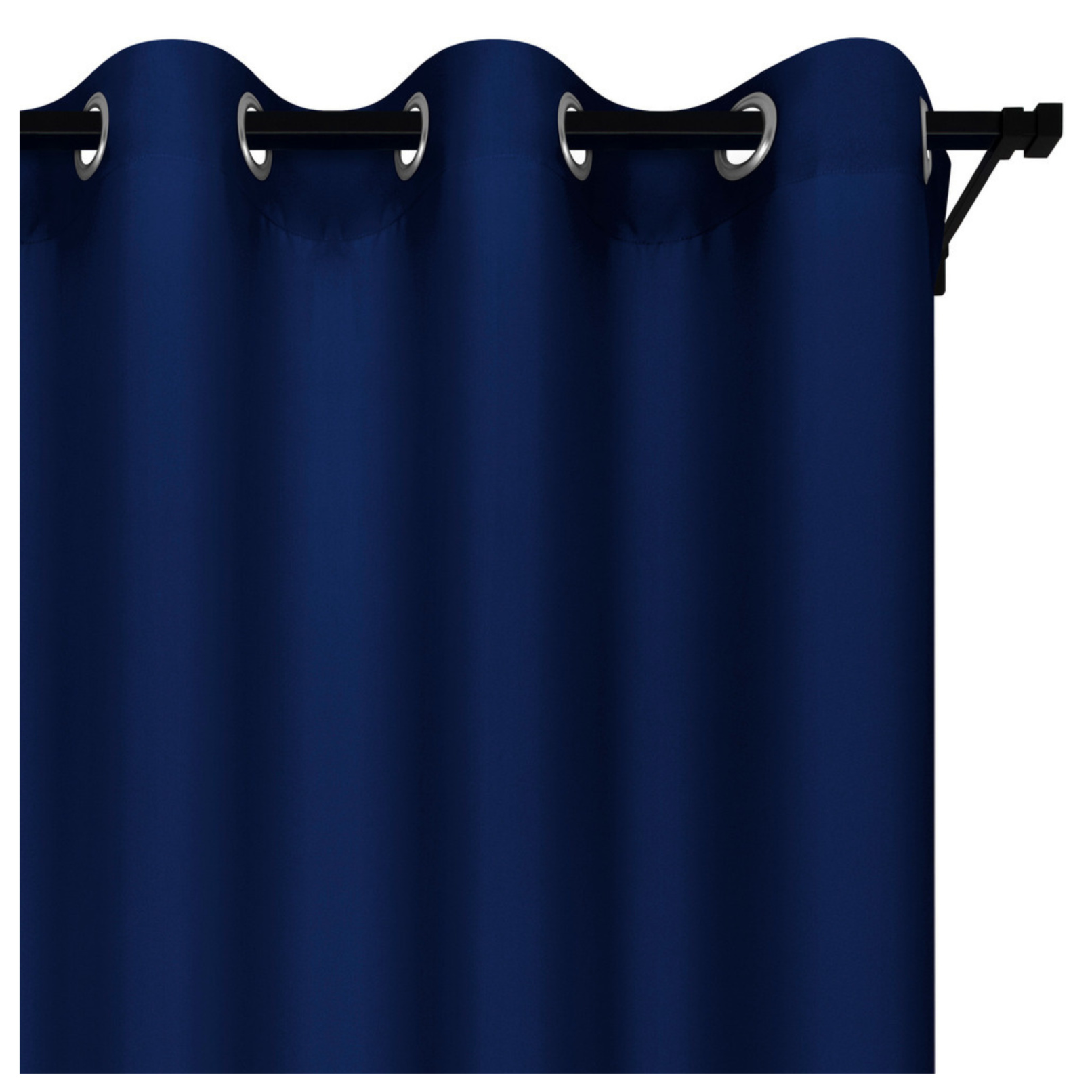Voppi Półzaciemniająca zasłona okienna na przelotkach 140 x 250 cm granatowa zasłona dekoracyjna do domu