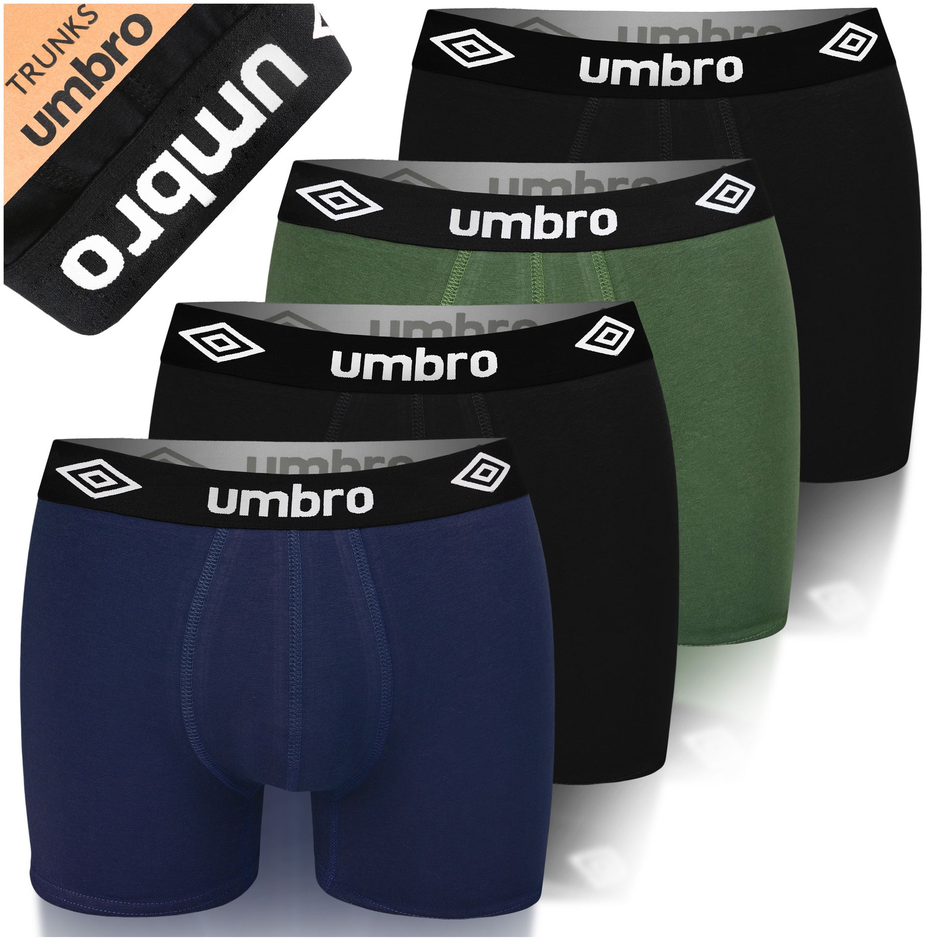 UMBRO PREMIUM bokserki męskie bawełniane 4 pack Doskonały komfort, jakość Elastyczne, miękkie majtki dla mężczyzn Idealne dopasowanie, XL