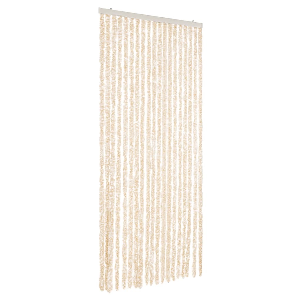 vidaXL Zasłona przeciwsłoneczna szenilowa beżowo-biała 56x200 cm