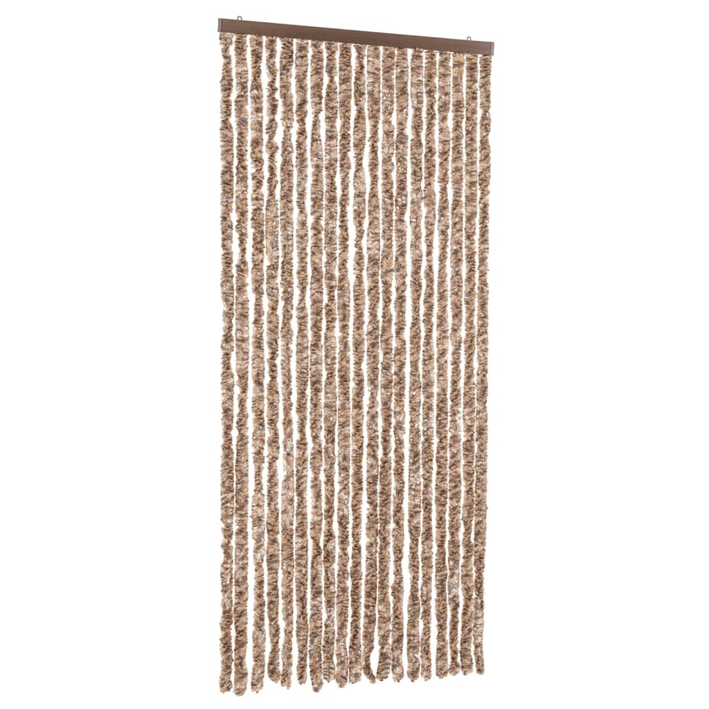 vidaXL Zasłona przeciwsłoneczna beżowo-ciemnobrązowa 56x185 cm szenilowa