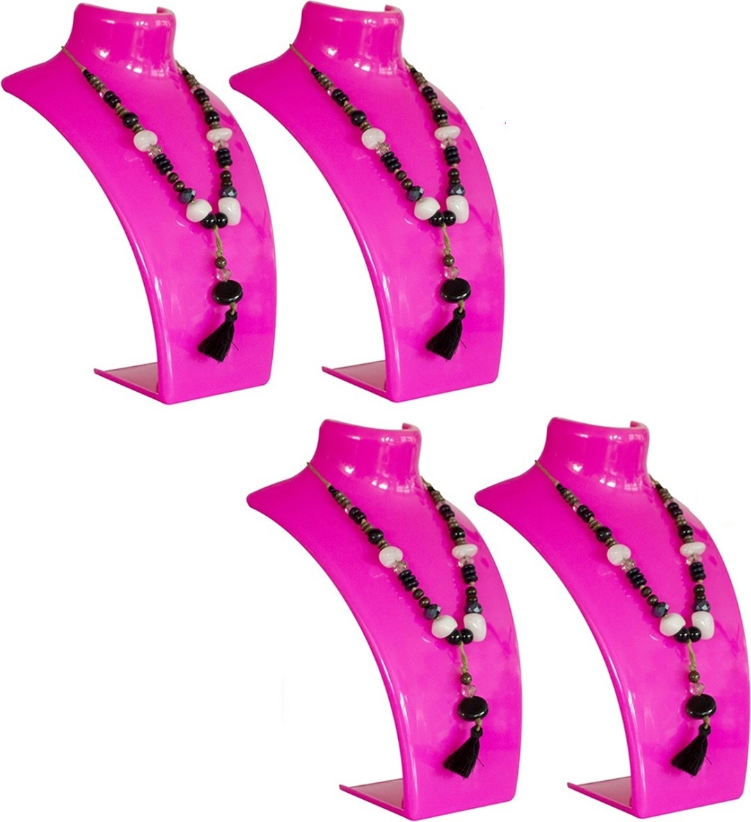 zestaw 4 sztuk - stojak na biżuterię, stojak na naszyjnik, plastikowy stojak na biżuterię, stojak na kolczyki, stojak na biżuterię, stojak na łańcuszek dla jubilerów - sklepy, stojak - Rose