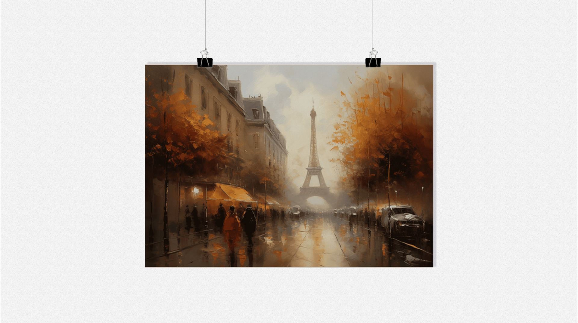 Plakat Paryż - Plakat olejny - Plakat Wieża Eiffla - 91x61cm - Idealny do oprawienia w ramę