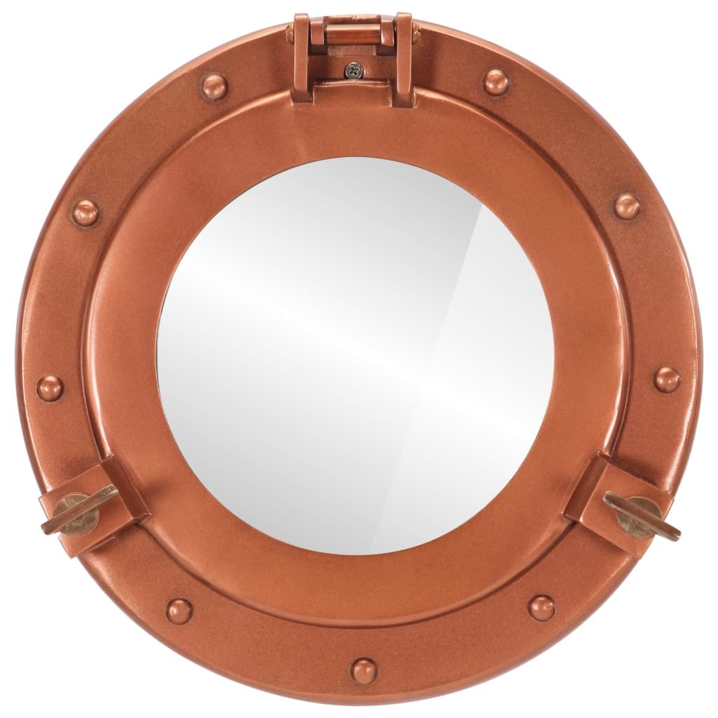 vidaXL Lustro ścienne Porthole Ø30 cm aluminium i szkło