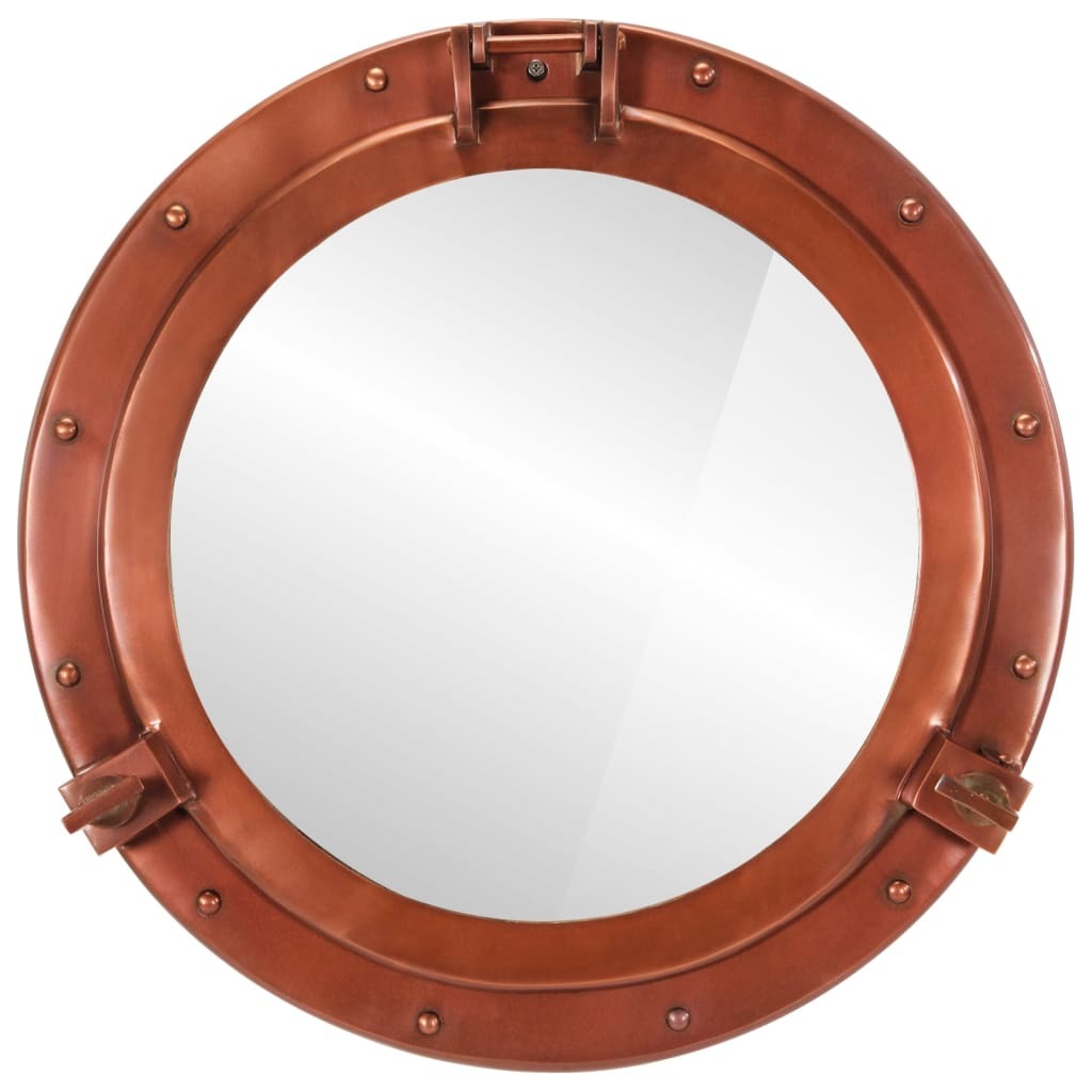 vidaXL Lustro ścienne Porthole Ø50 cm aluminium i szkło