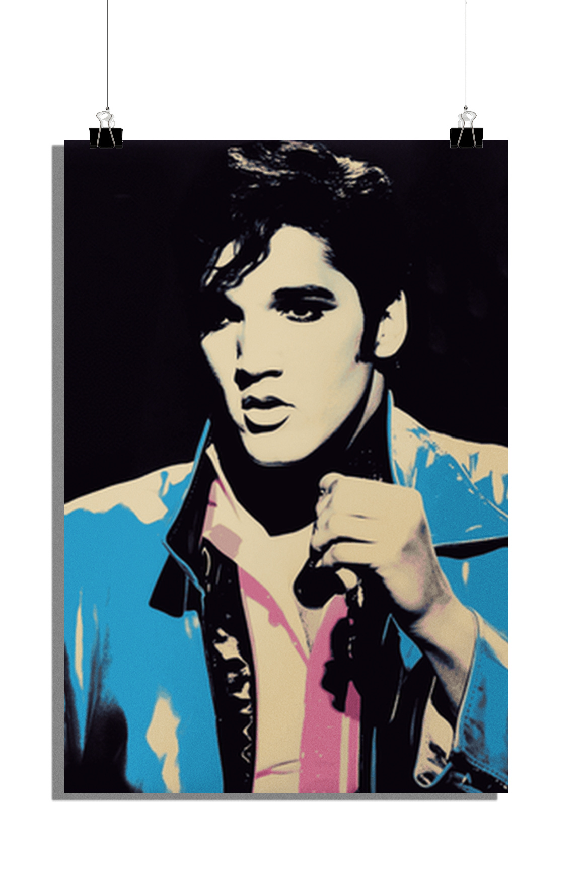 Plakat muzyczny - Plakat Elvis Presley - Niebieski plakat - 51x71cm - Idealny do oprawienia w ramkę