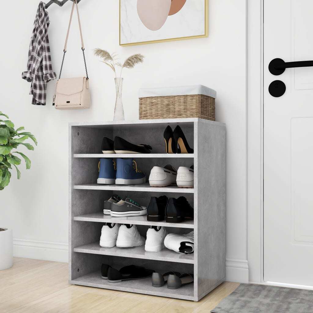 Szafka na buty beton szara 60x35x70 cm materiał drewnopochodny