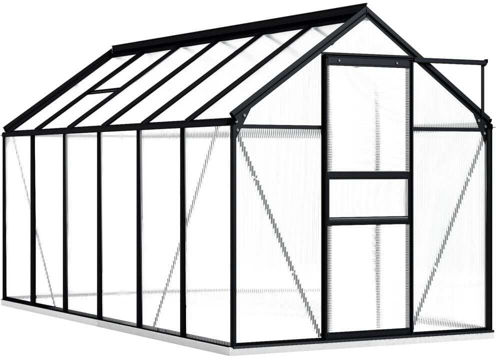 Szklarnia z fundamentem z aluminium w kolorze antracytowym 7,03 m²