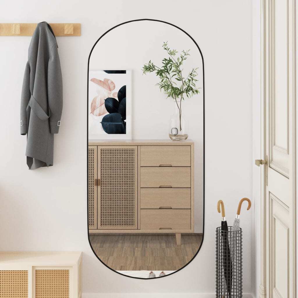 Lustro ścienne 45x100 cm szklane owalne