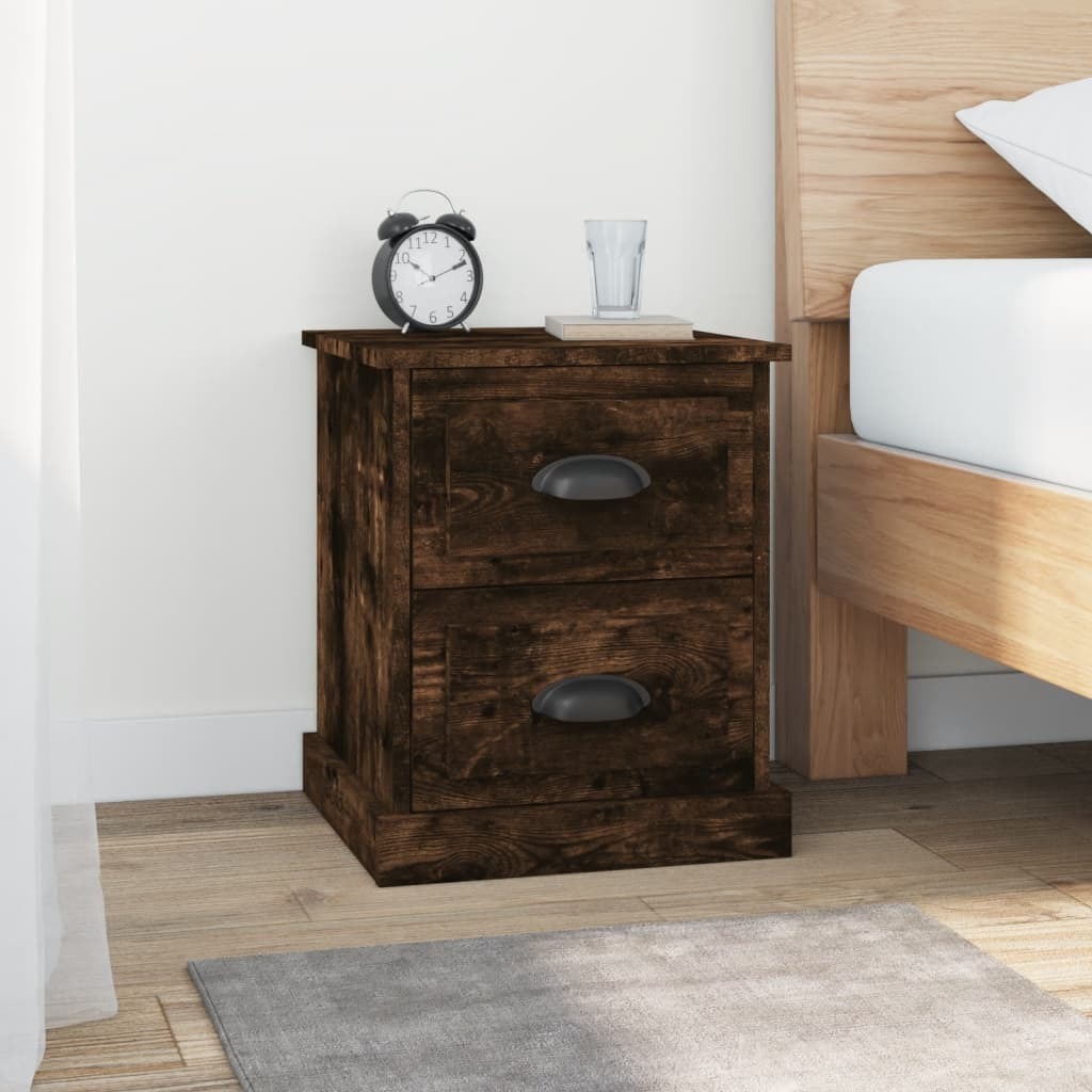 Szafki nocne 2 szt. Dąb wędzony 39x39x47,5 cm Materiał drewnopochodny