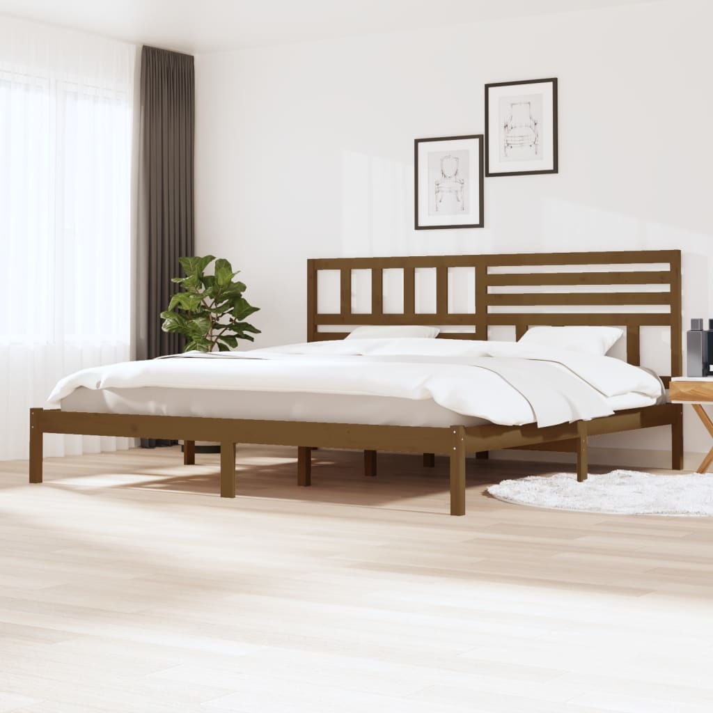 Łóżko z litego drewna sosna miodowo-brązowa 200x200 cm