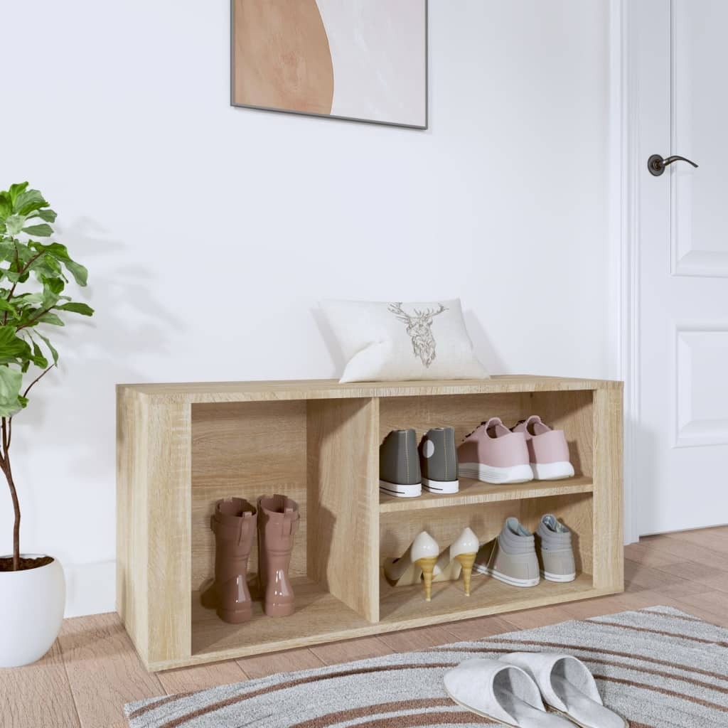 Stojak na buty dąb sonoma 100x35x45 cm materiał drewnopochodny