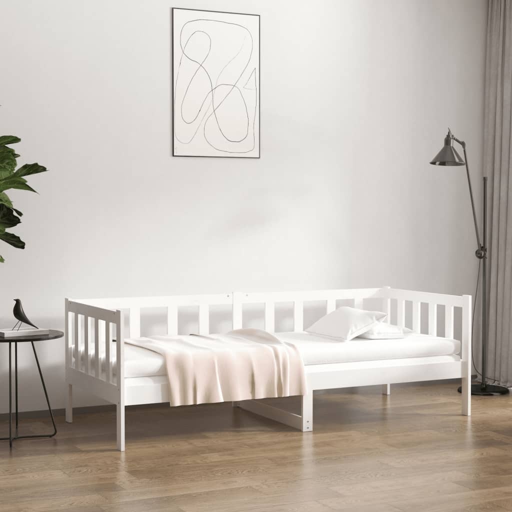 Łóżko dzienne białe 90x190 cm lite drewno sosnowe