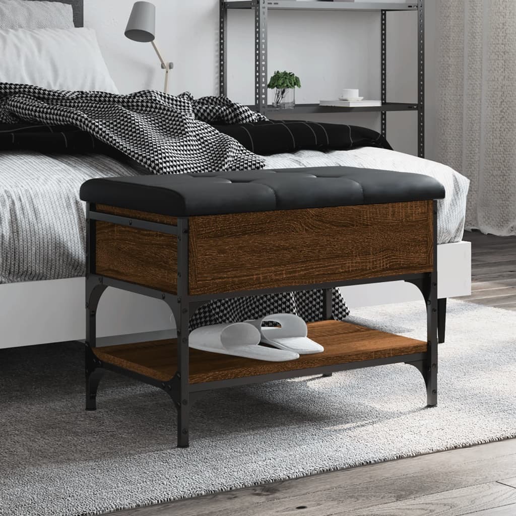 Ławka na buty brązowy dąb 62x42x45 cm materiał drewnopochodny