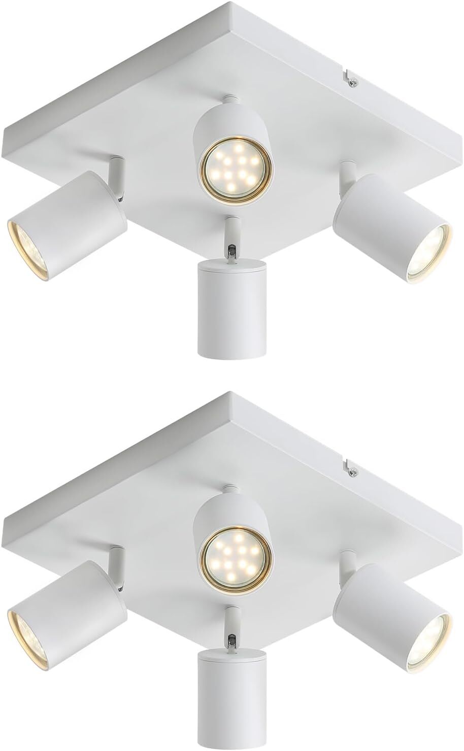 ZMH LED lampa sufitowa biały reflektor sufitowy: GU10 lampa sufitowa 4 płomienie 2ER 330° obrotowy reflektor sufitowy industrialny nowoczesny do salonu sypialnia kuchnia korytarz