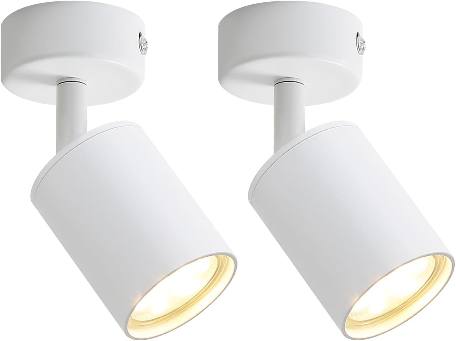 ZMH LED lampa sufitowa biała 1 płomień lampa sufitowa 2 reflektor sufitowy nowoczesny GU10 metalowy reflektor sufitowy obrotowy 330° do salonu sypialni przedpokoju