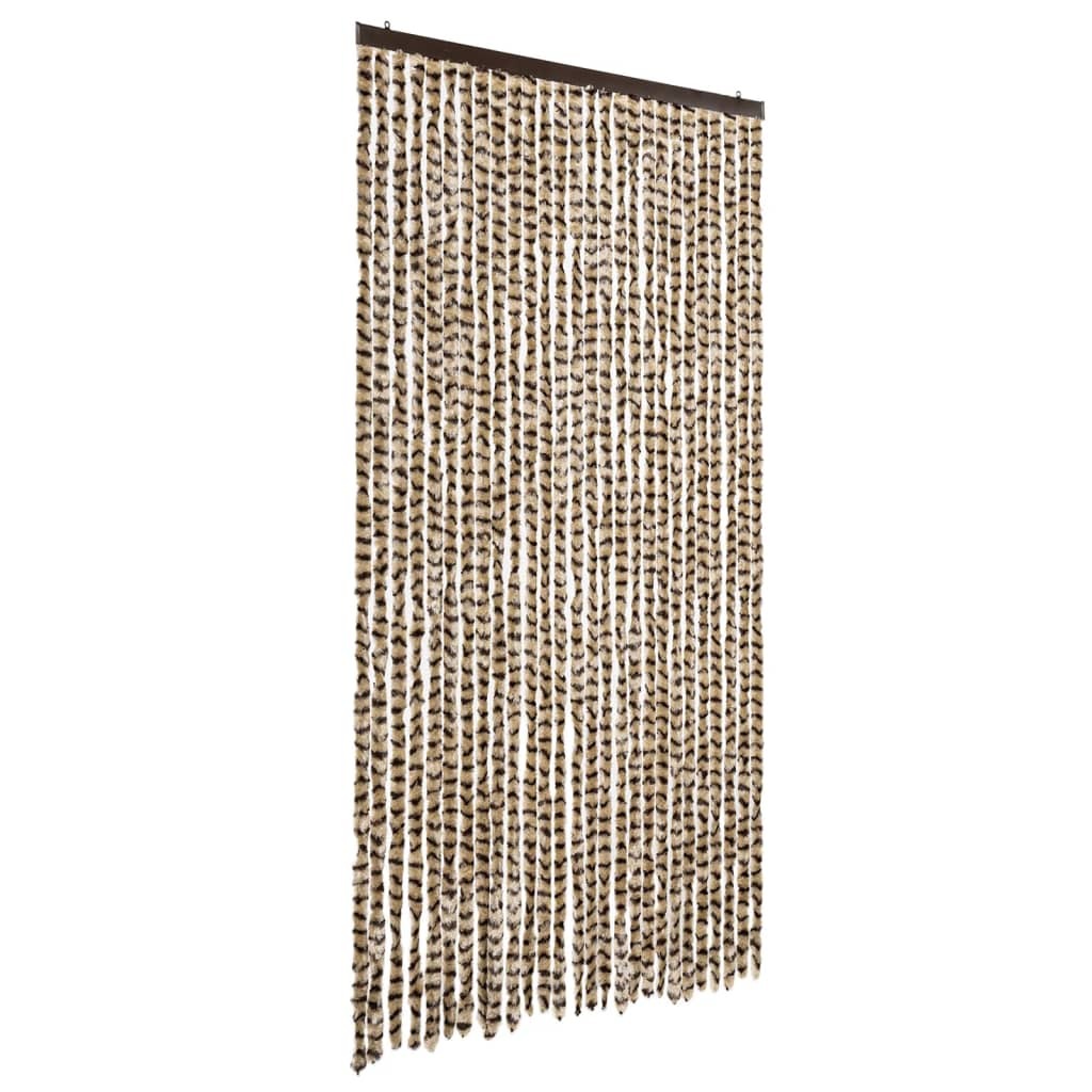 vidaXL Zasłona przeciwsłoneczna beżowo-brązowa 118x220 cm szenilowa