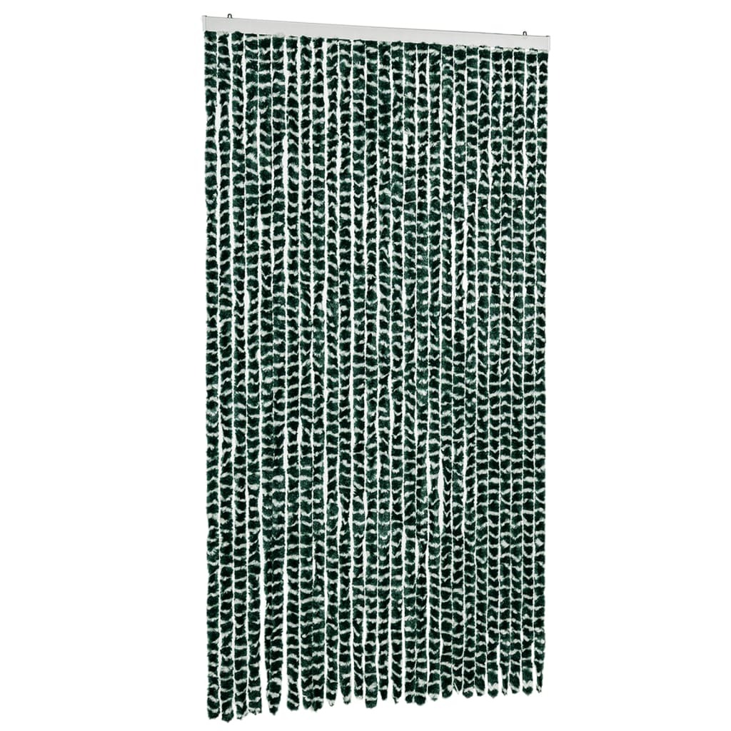 vidaXL Zasłona Fly zielono-biała 118x220 cm szenilowa