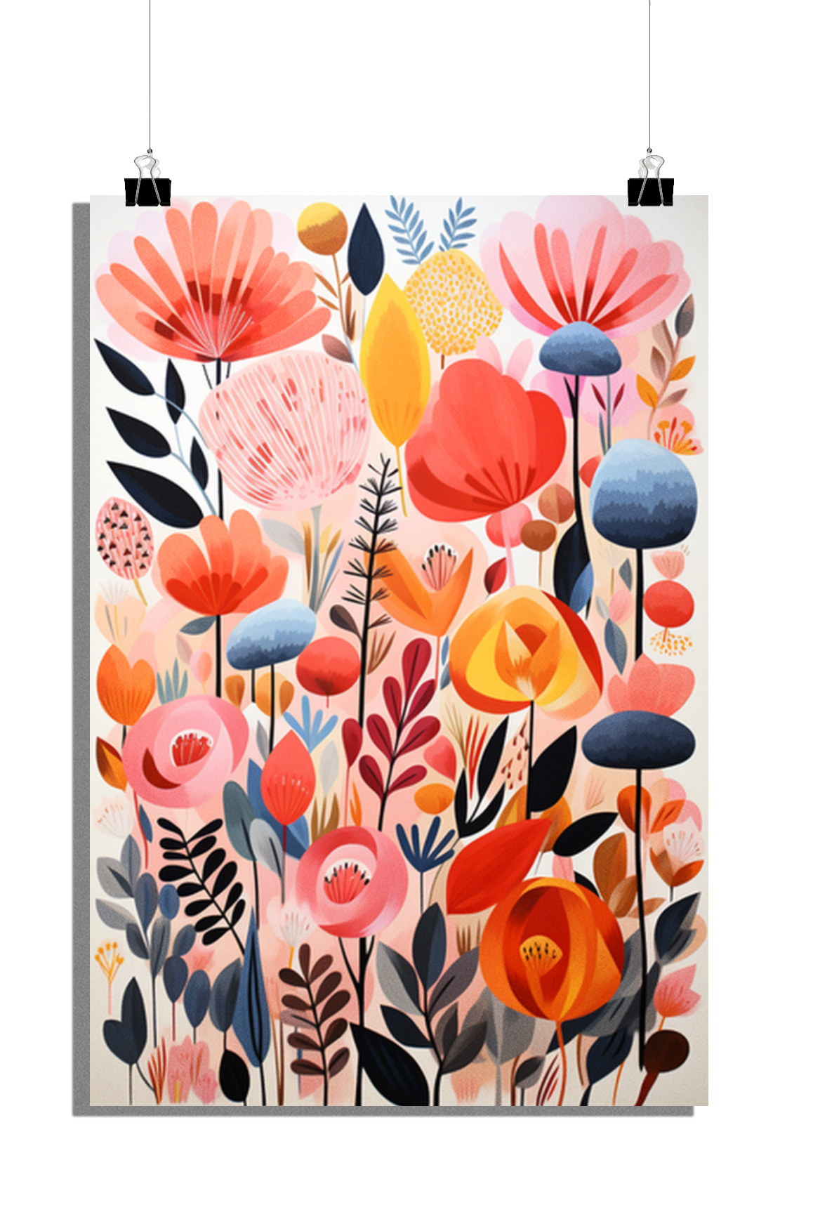 Plakat Kwiaty - Plakat Abstrakcyjny - Plakat Natura - 51x71cm - Idealny do oprawienia w ramę