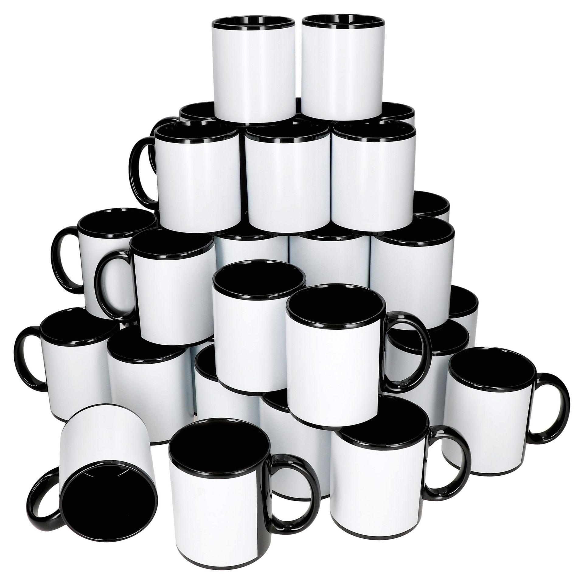 36x Cara kubki do kawy 300ml 36 osób czarna i biała herbata kakao cappuccino