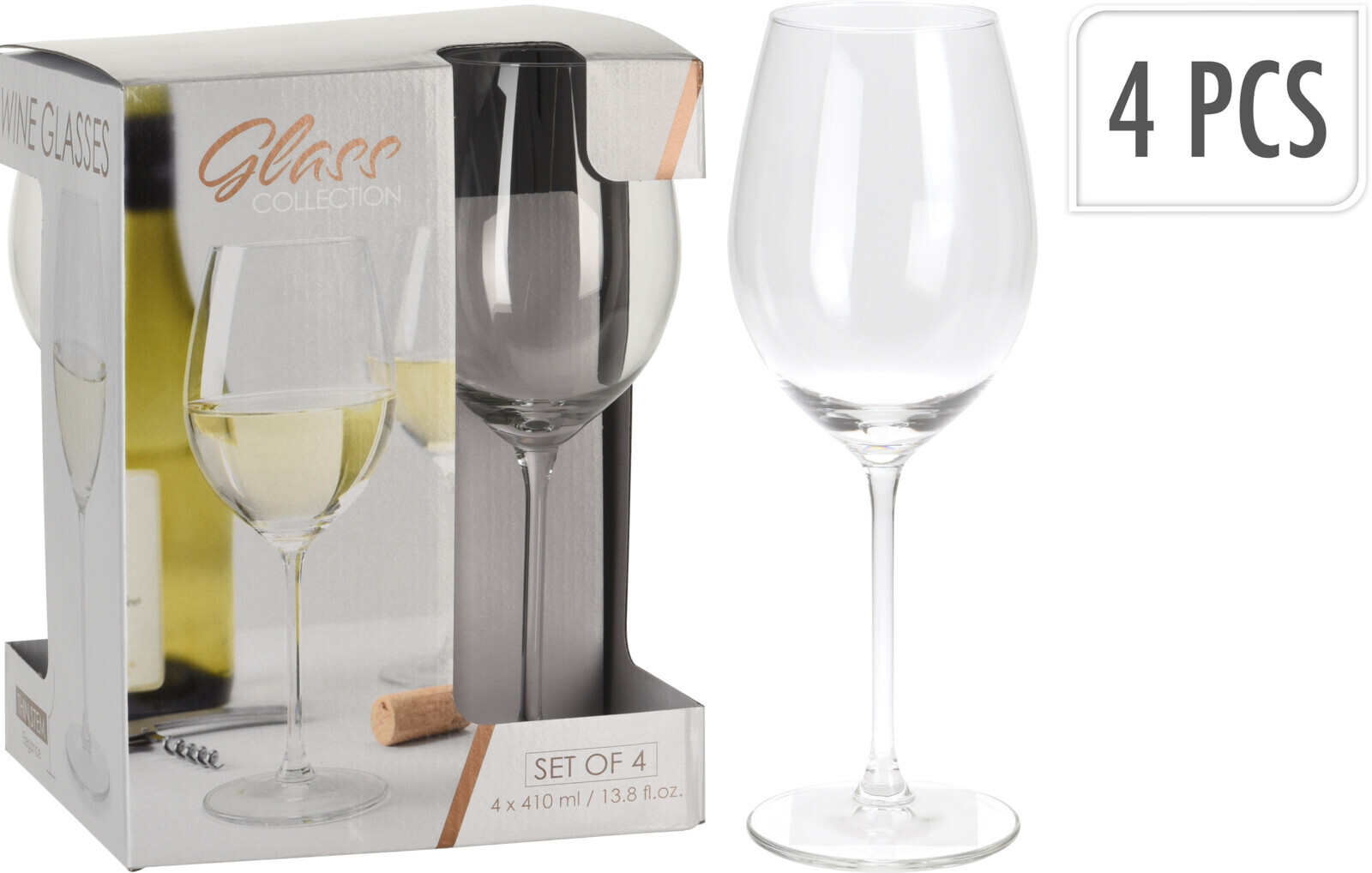 Kieliszki do białego wina 410 ml, zestaw 4 sztuk
