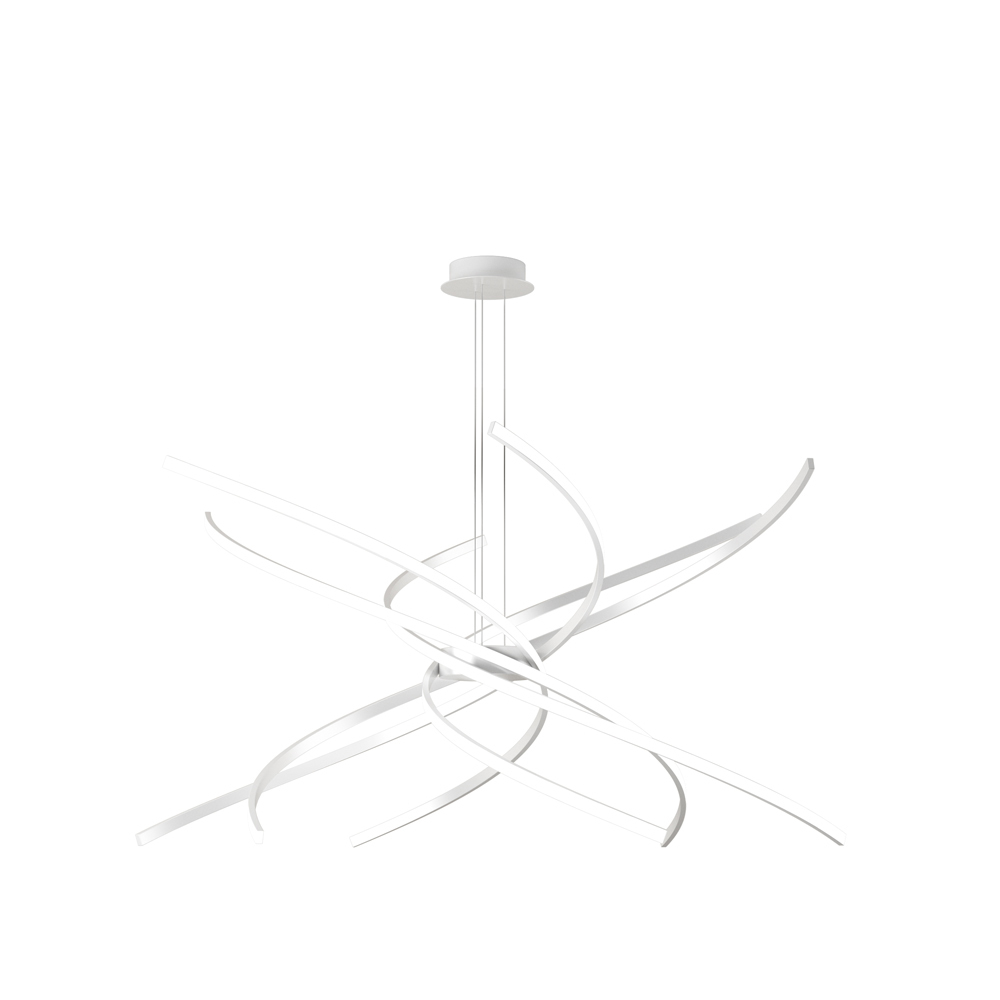 Nowoczesna lampa wisząca Tornado Aluminium Biała Led 88W D.100Cm Naturalne światło