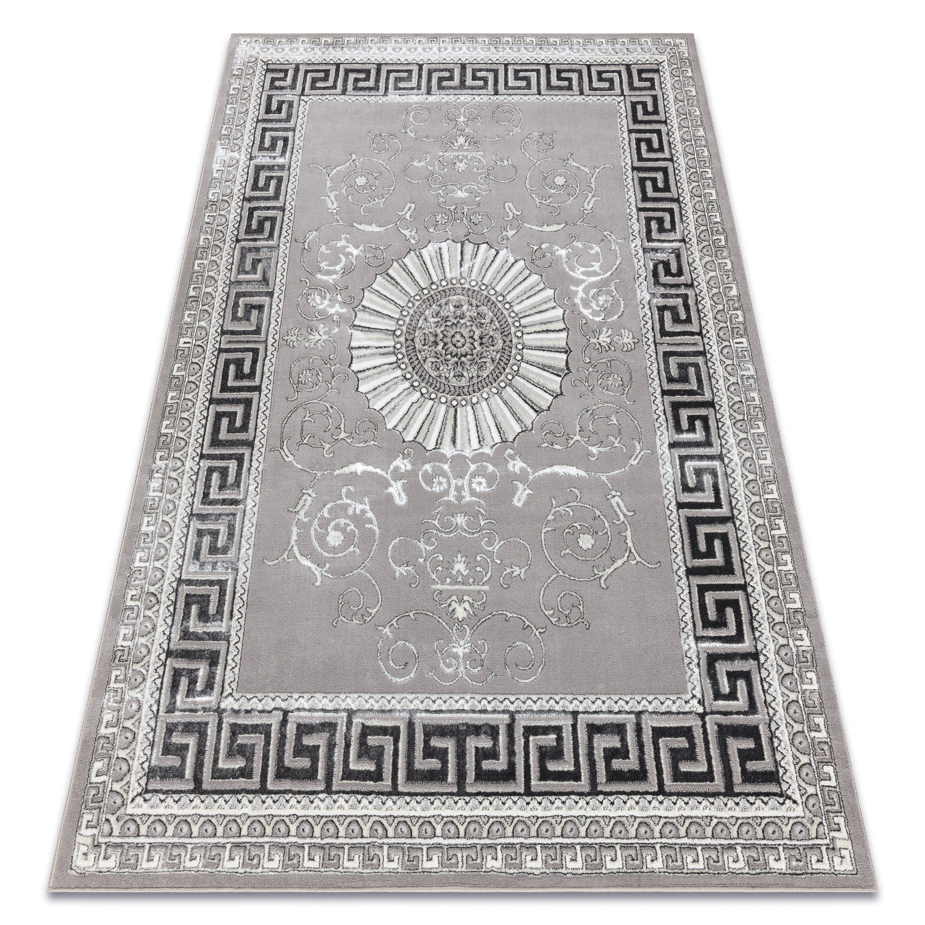 Dywan BLISS Z160AZ246 ciemno / - Ramka, grecki ekskluzywny, strukturalny szary 200x290 cm