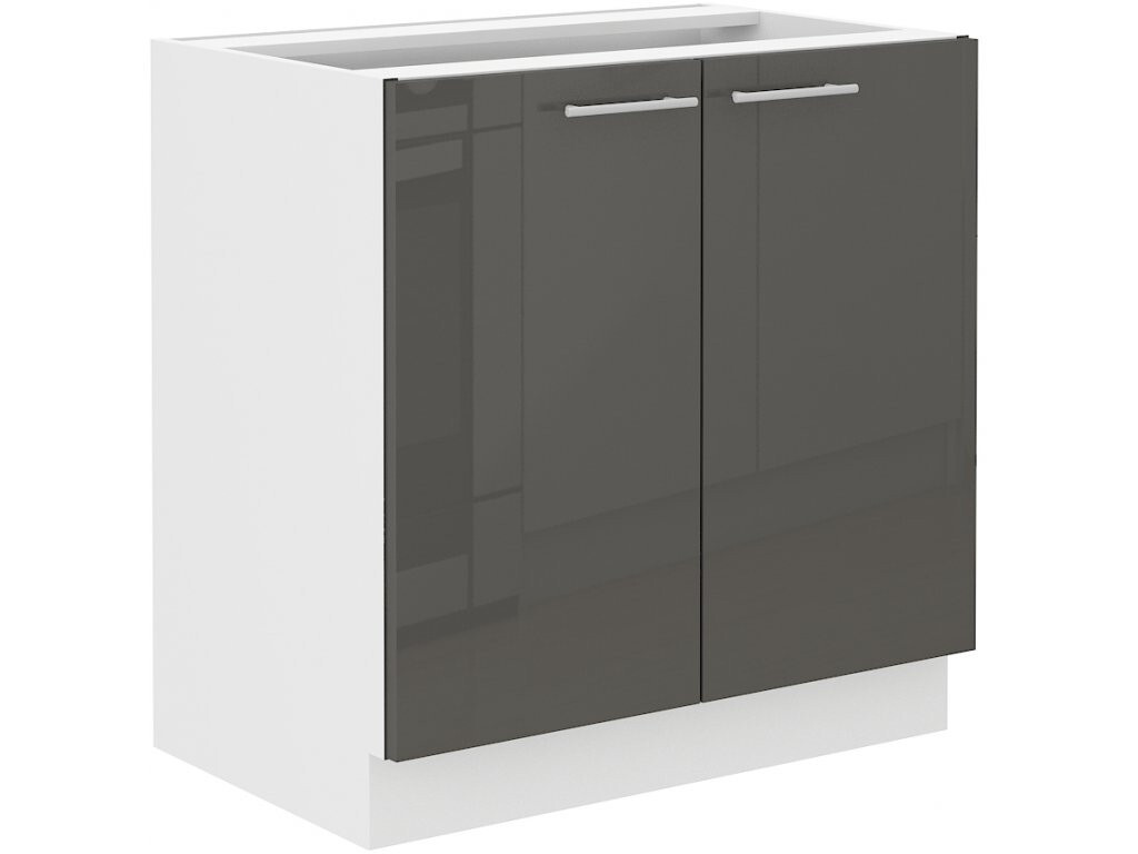 Szafka pod zlewozmywak LAJLA – szerokość 80 cm, szara/biała