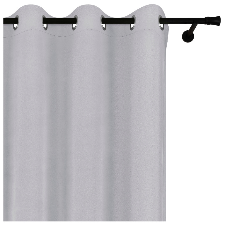 Voppi Zasłona welurowa szara na przelotki 140 x 240 cm półzaciemniająca zasłona dekoracyjna do domu