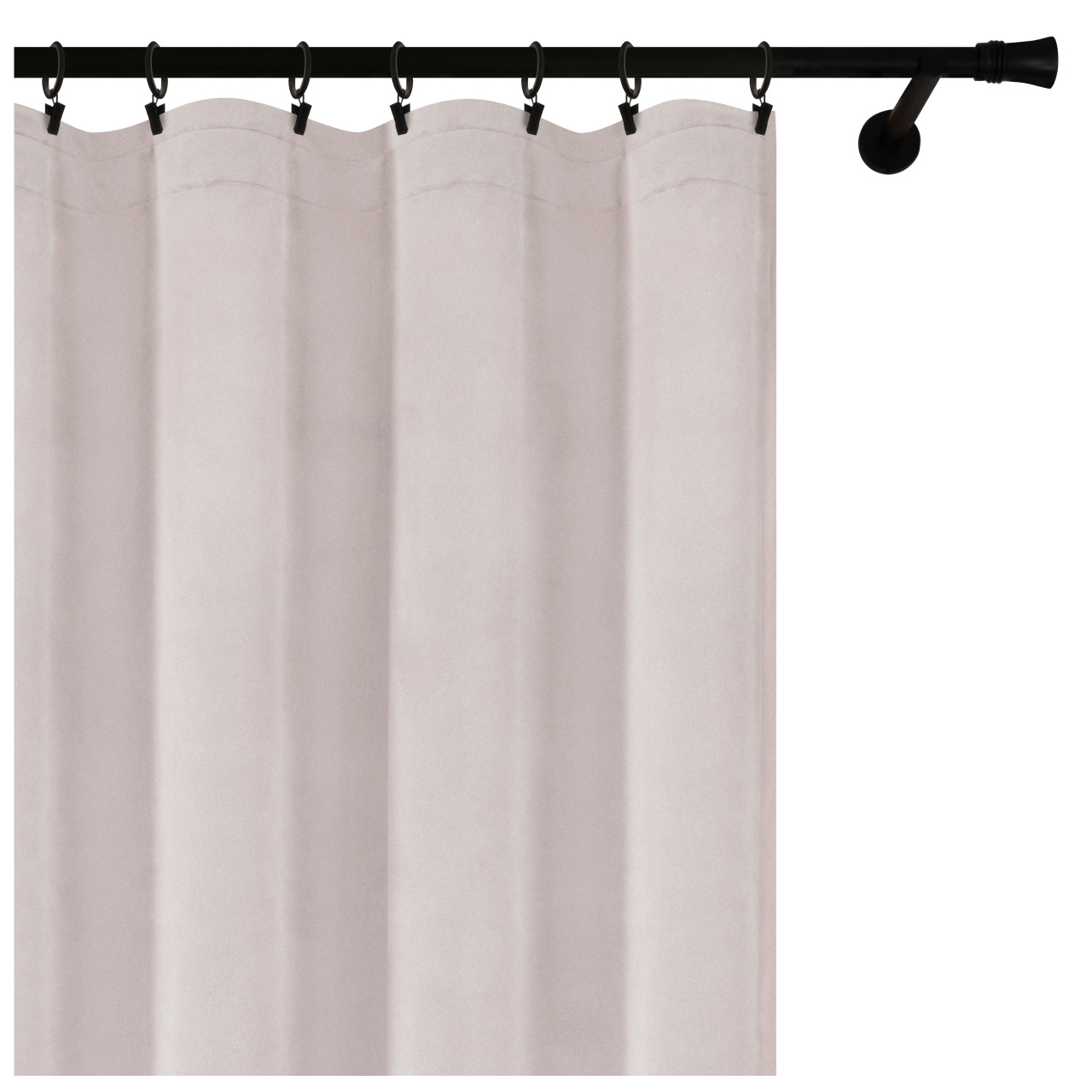 Voppi Zasłona welurowa do salonu sypialni 140 x 280 cm kremowa zasłona na taśmie z grubego weluru