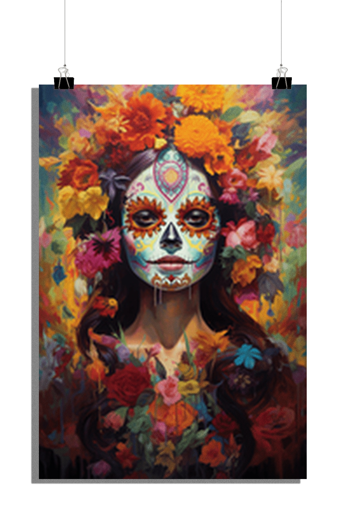 Plakat z okazji Dnia Zmarłych - Plakat z kwiatami - Plakat artystyczny - Stylowy plakat - 51x71cm - Idealny do oprawienia w ramkę