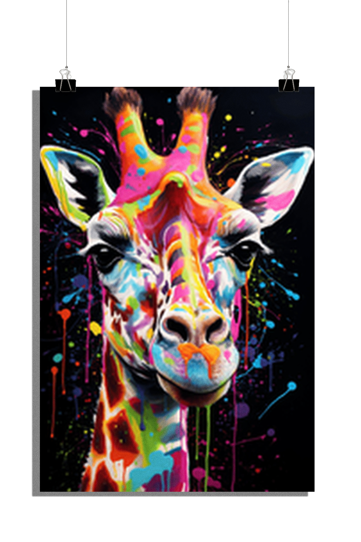 Plakat Żyrafa - Plakat Zwierzę - Plakat Pop Art - Plakat Akwarela - 61x91cm - Idealny do oprawienia w ramę