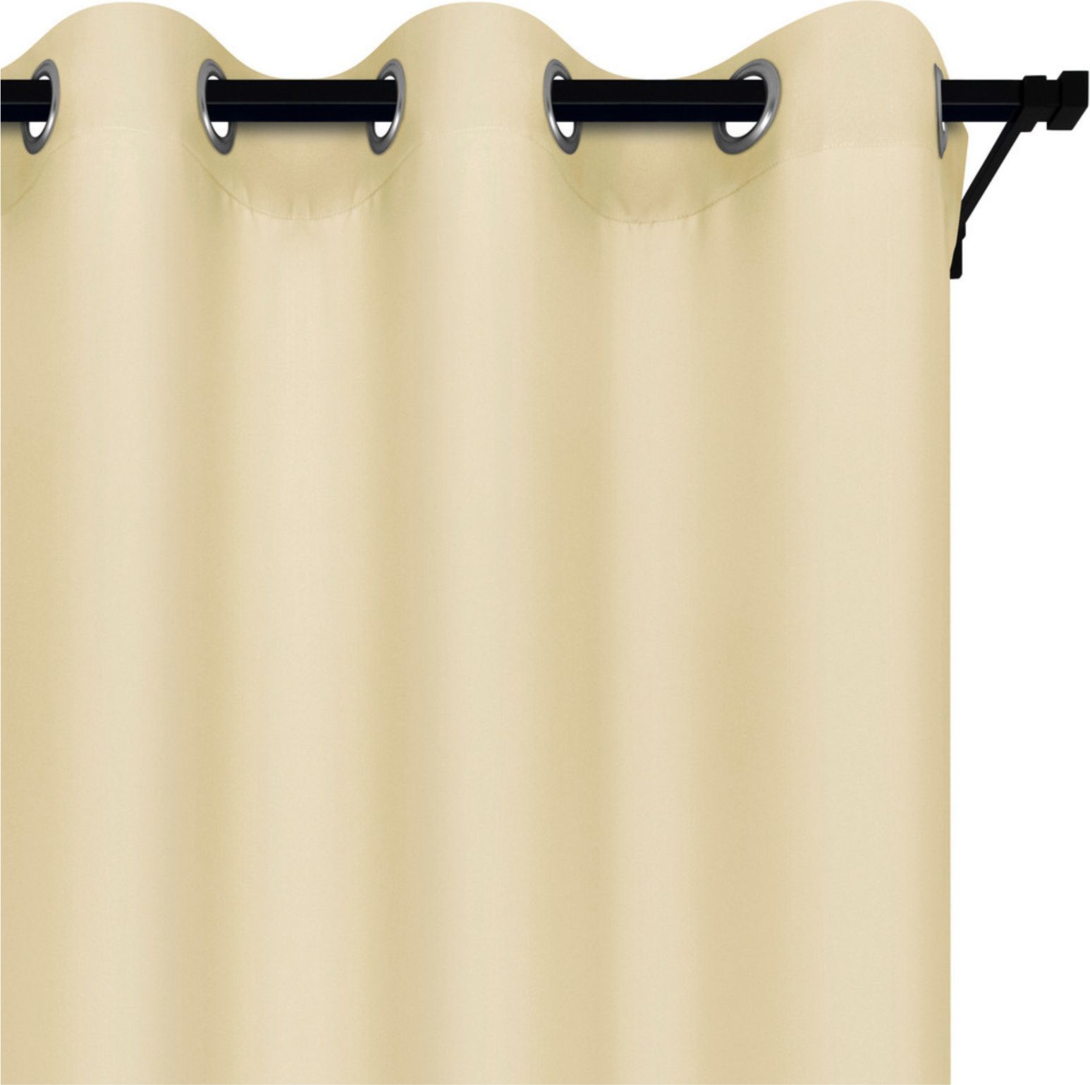 Voppi Kremowa zasłona okienna z przelotkami 140 x 230 cm elegancka zasłona jednokolorowa półzaciemniająca ecru