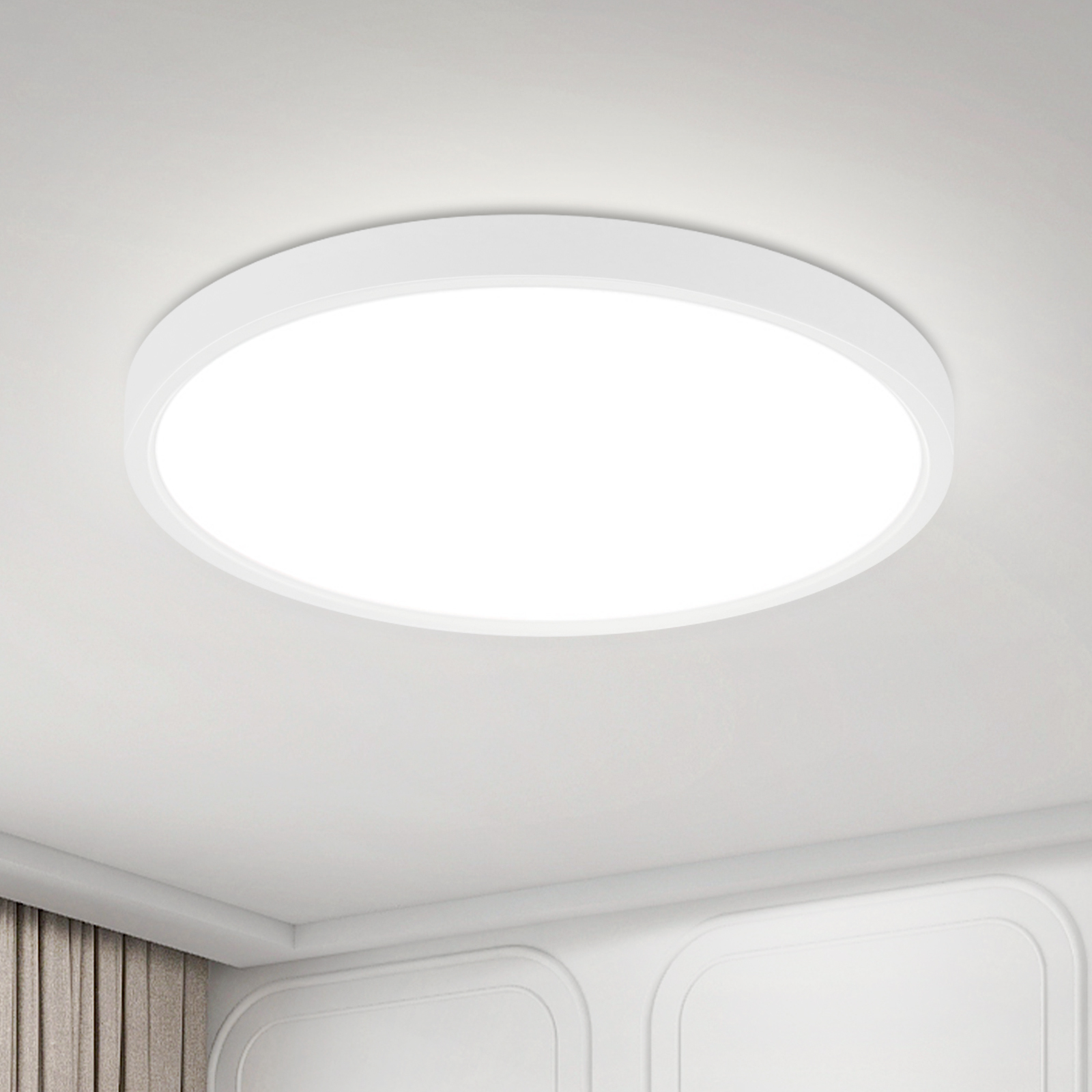 ZMH lampa sufitowa biała LED lampa sufitowa kuchnia płaska 15W lampa kuchenna okrągła lampa korytarzowa zimna biała łazienka Ø18cm lampa łazienkowa lampa sypialnia łazienka korytarz