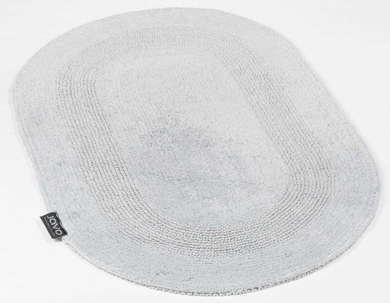 Dywanik kąpielowy, 100% bawełna, gruby owalny dywanik Lux 60x100cm jasnoszary