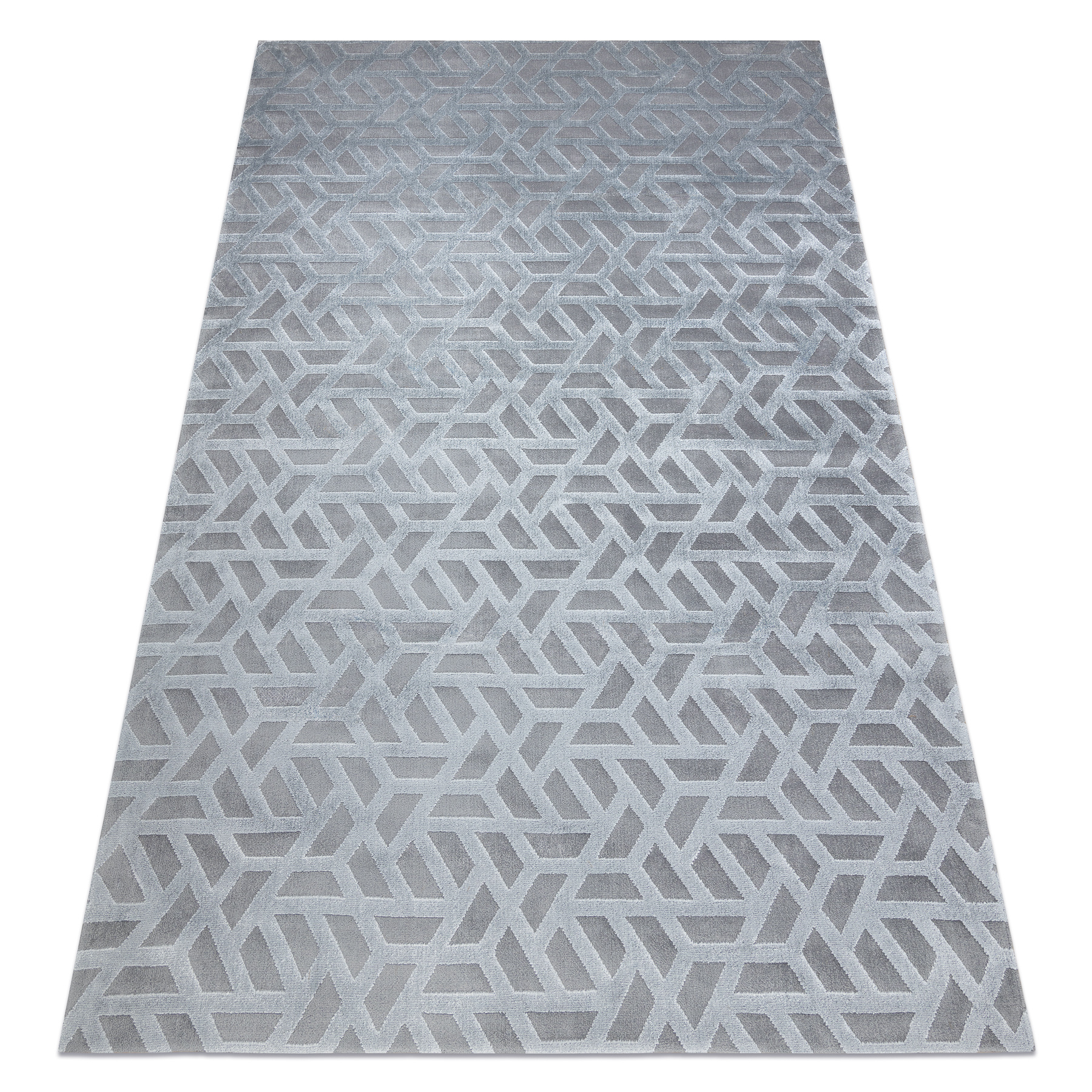 Dywan PEARL 51320D - Geometryczny, ekskluzywny, strukturalny szary 192x290 cm