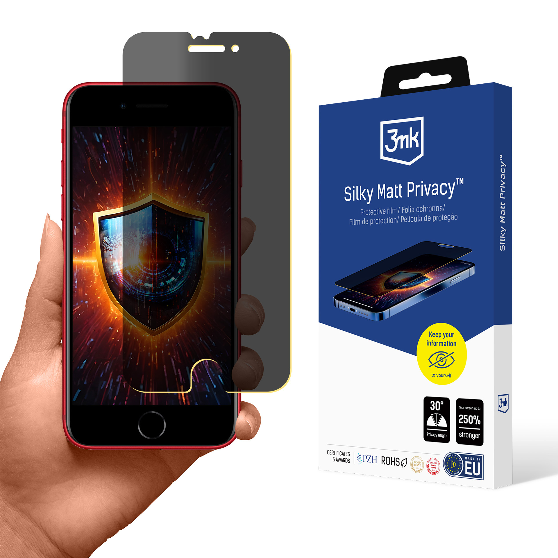 Folia prywatyzująca na ekran Apple iPhone 7/8/SE 2020/2022 3mk Matt Privacy