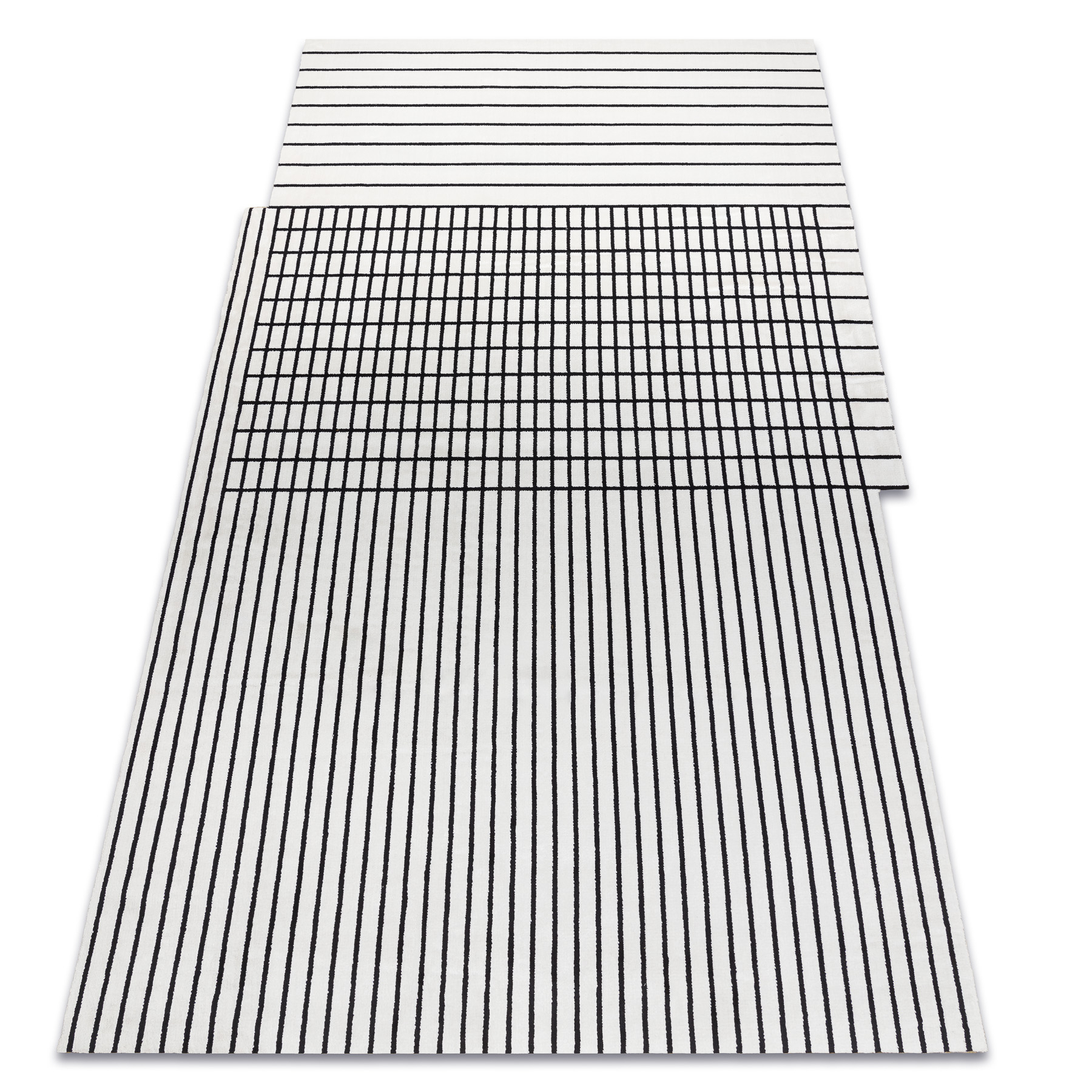 Dywan PEARL 51333K krem / czarny - Linie, ekskluzywny, strukturalny beżowy 192x290 cm