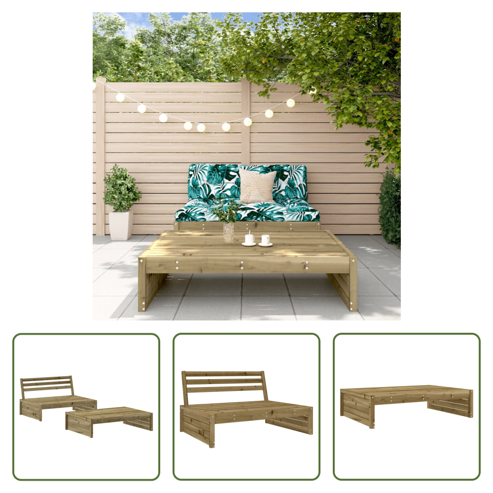 The Living Store 2-częściowy zestaw wypoczynkowy do ogrodu z impregnowanego drewna sosnowego