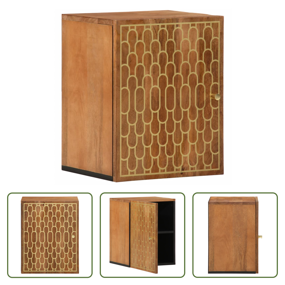 The Living Store Szafka łazienkowa 38x33x48 cm lite drewno mango