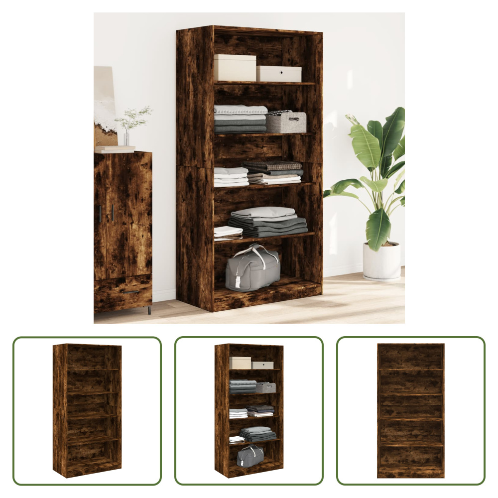 The Living Store Szafa dąb wędzony 100x50x200 cm materiał drewnopochodny