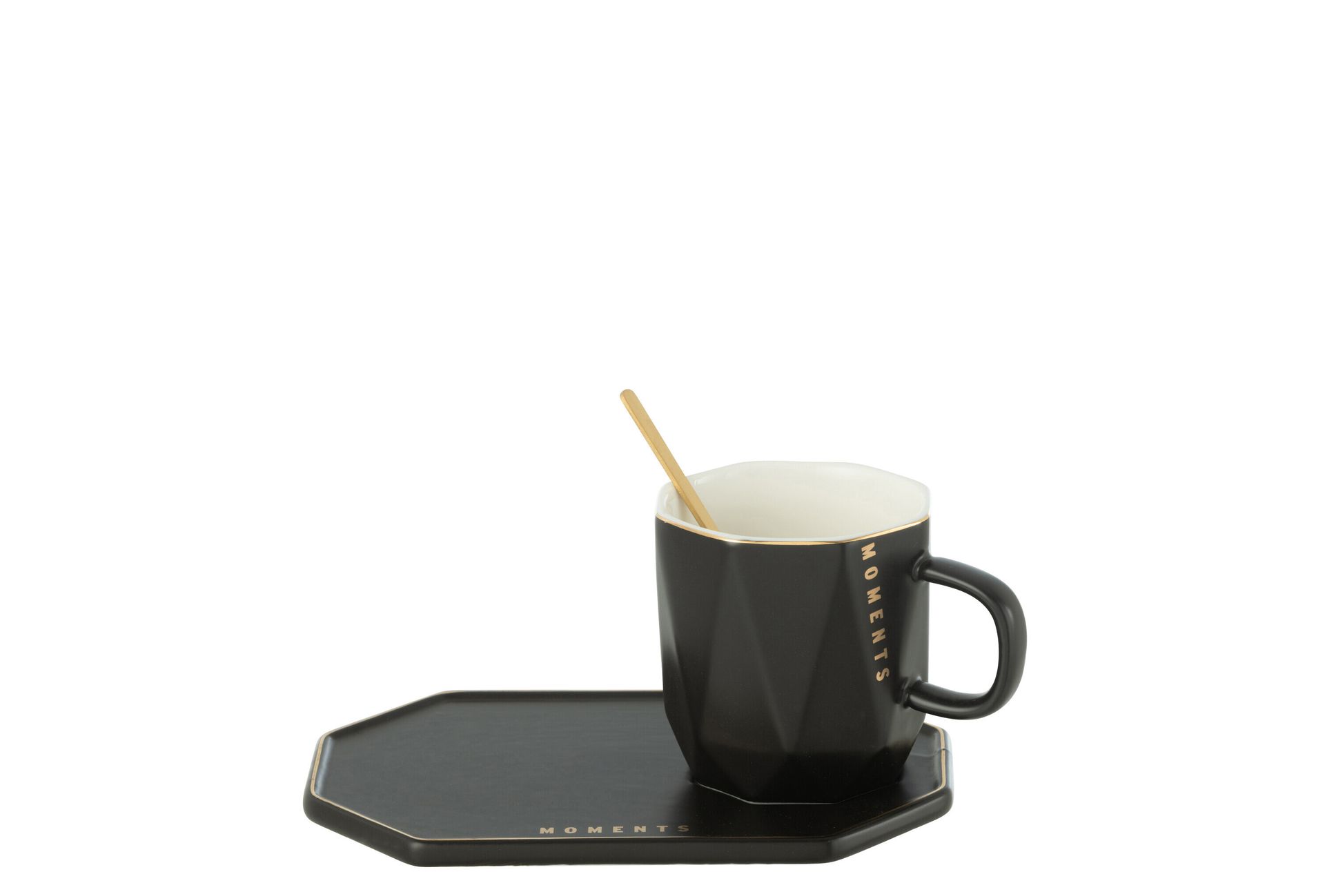 Filiżanka+Spodek+Łyżeczka Ceramiczna Czarna