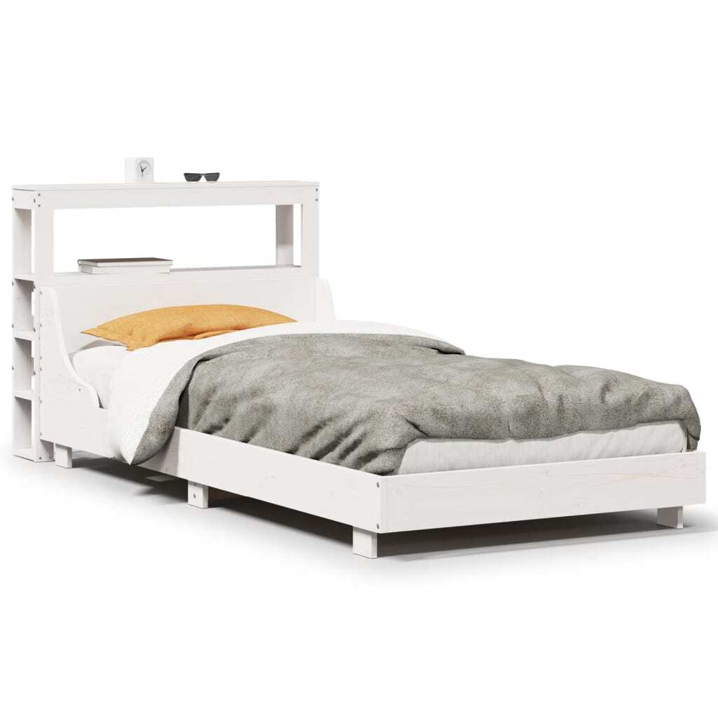 vidaXL Łóżko z litego drewna bez materaca białe 75x190 cm drewno sosnowe